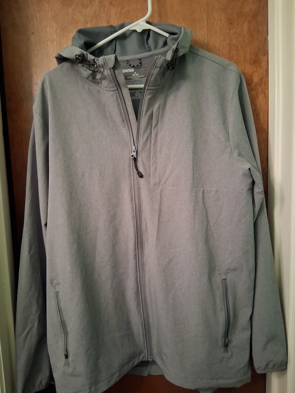 SWISS TECH Men's Gray Hooded Softshell Jacket
